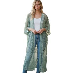 Raj Sheer Mint Kimono